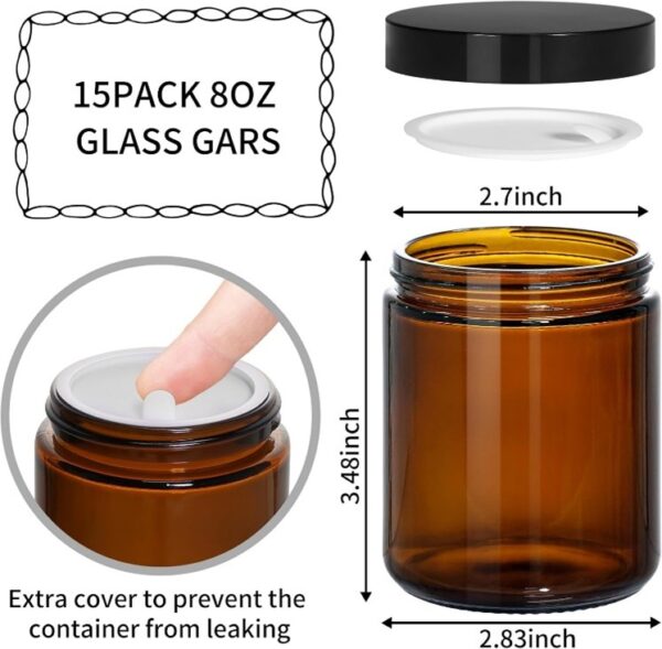 8oz amber glass cosmetic jars