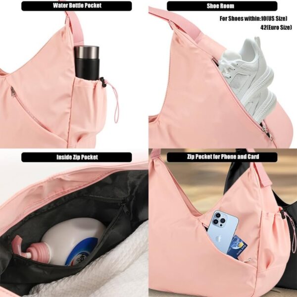Yoga Tote Gym Shoulder Bag for Men&Women, Waterproof Wet Pocket & Adjustable Mat Strap - Image 2
