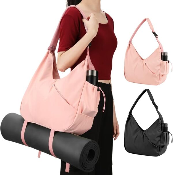 Yoga Tote Gym Shoulder Bag for Men&Women, Waterproof Wet Pocket & Adjustable Mat Strap - Image 4