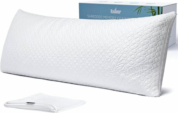 Shredded Memory Foam Full Body Pillow – Cooling Huggable Long Pillow for Body Relief