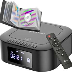 KLIM Boombox E1 with CD case - CD Player Portable Audio System - Extra BASS with Subwoofer