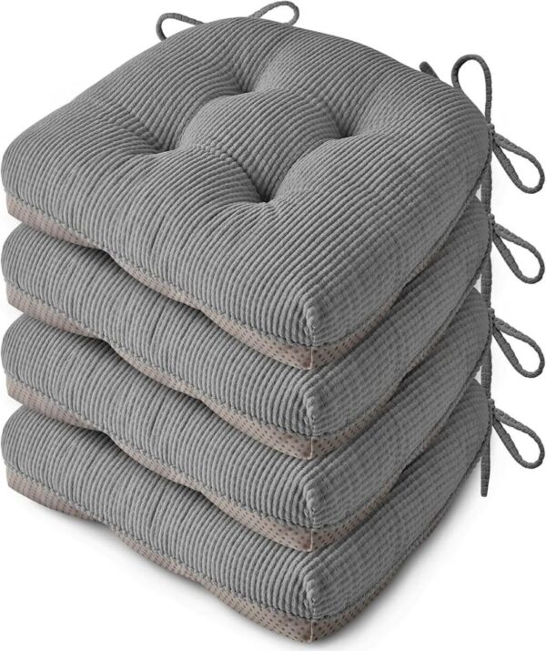FlyGulls Kitchen Chair Cushions Set of 4 18"X16.5"X3" Anti Slip Dining Chair Kitchen Seat Cushion
