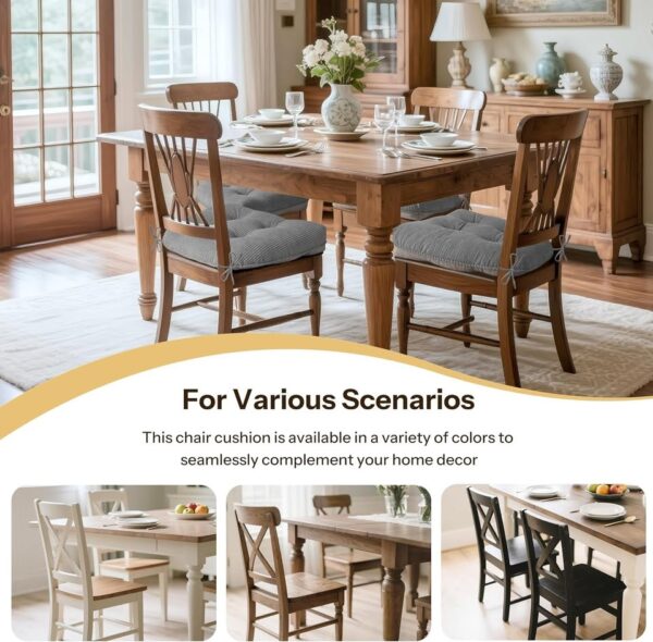 FlyGulls Kitchen Chair Cushions Set of 4 18"X16.5"X3" Anti Slip Dining Chair Kitchen Seat Cushion - Image 2