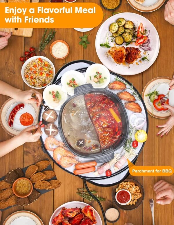 Soupify Hot Pot with Grill, 2-IN-1 Electric Hotpot Pot Korean BBQ Grill - Image 2