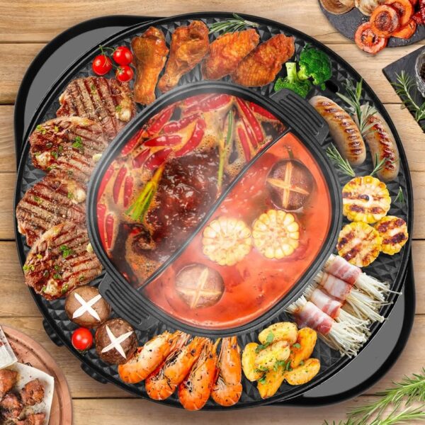 Soupify Hot Pot with Grill, 2-IN-1 Electric Hotpot Pot Korean BBQ Grill - Image 4