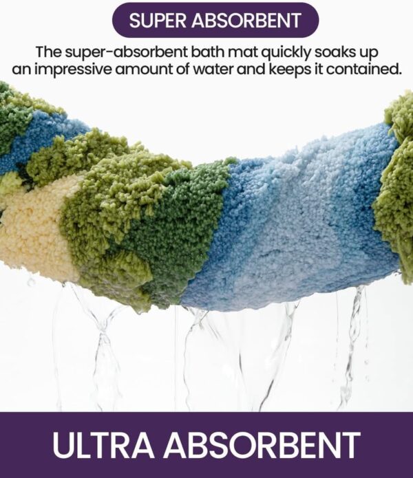 DEXI Thick Moss Bath Mat Non Slip, 24x43 Soft Absorbent Bathroom Rug - Image 7