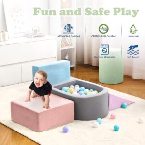 Climbing Toys for Toddlers, Foam Climbing Blocks and Ball Pit for Baby