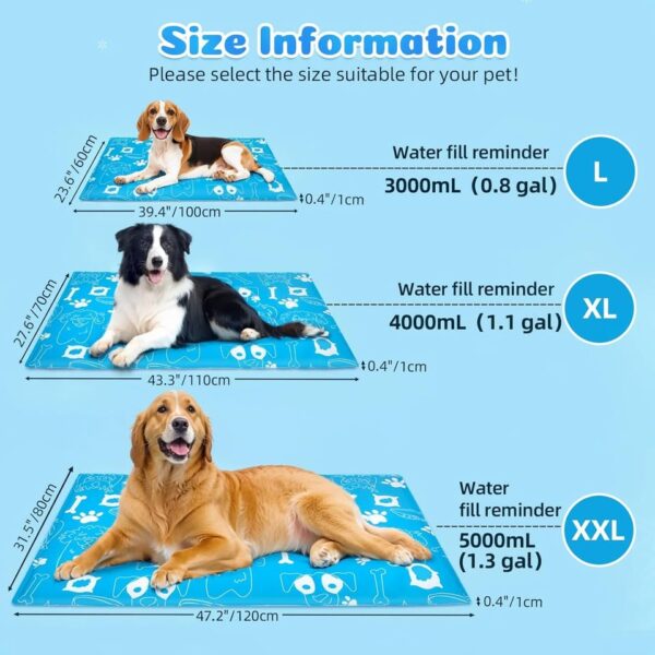 Ownpets Dog Cooling Mat 39.4"x23.6" Water-Filled Gel Technology for Pet Summer Heat Relief - Image 3