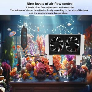 Aquarium Chiller Fish Tank Fan Aquarium Cooling Fan 9-Level Speed
