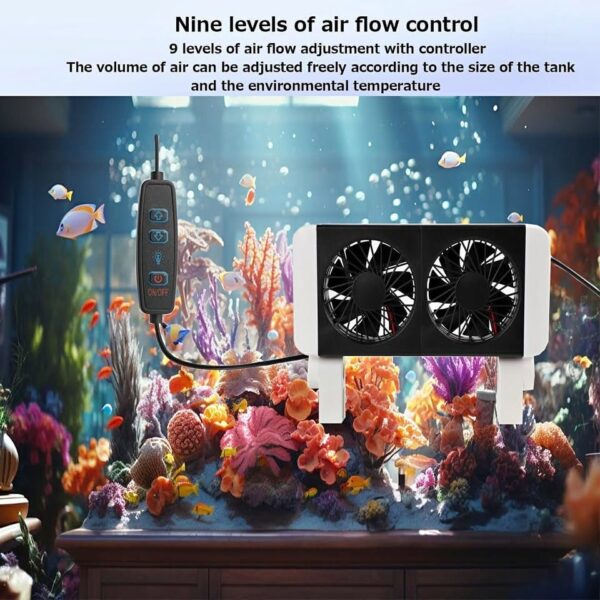 Aquarium Chiller Fish Tank Fan Aquarium Cooling Fan 9-Level Speed