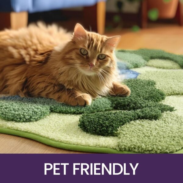DEXI Thick Moss Bath Mat Non Slip, 24x43 Soft Absorbent Bathroom Rug - Image 5
