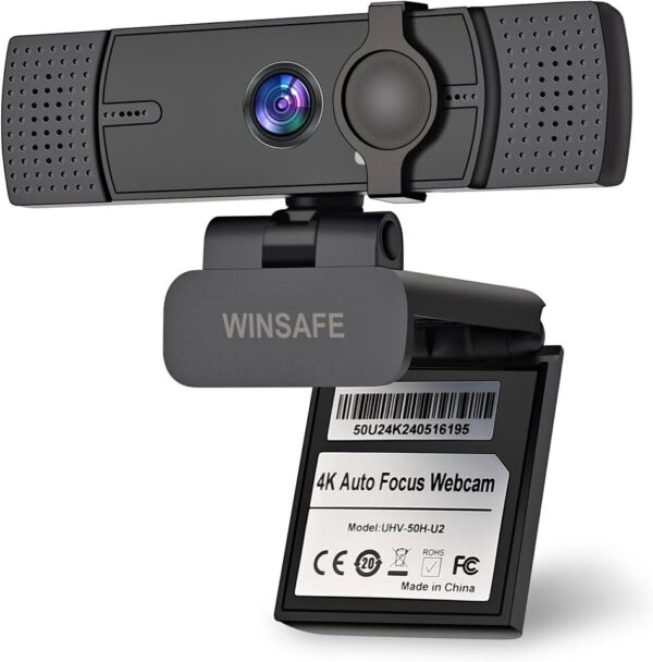4K Webcam for PC, 4K UHD Video Calling, PDAF AutoFocus, Dual Noise-Canceling Microphones