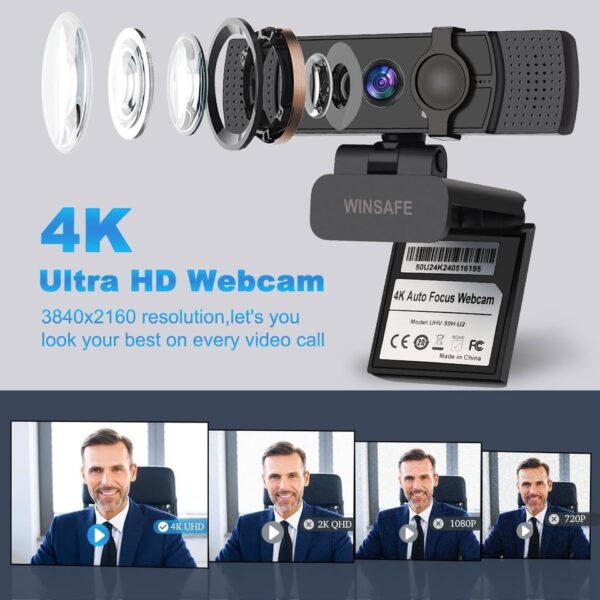 4K Webcam for PC, 4K UHD Video Calling, PDAF AutoFocus, Dual Noise-Canceling Microphones - Image 3
