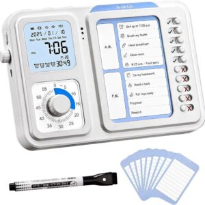 3-in-1 Visual Timer & ADHD Tool for Kids Adults, ADHD Task Timer with Chore Chat Board Schedule