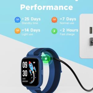 BIGGERFIVE Smart Watch for Kids, 1.8" Fitness Tracker Watch Pedometer, Heart Rate, IP68 Waterproof