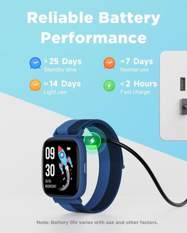 BIGGERFIVE Smart Watch for Kids, 1.8" Fitness Tracker Watch Pedometer, Heart Rate, IP68 Waterproof