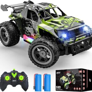 DEERC S101 Remote Control Car with LED Colorful Lights, 1:18 RC Truck for Boys