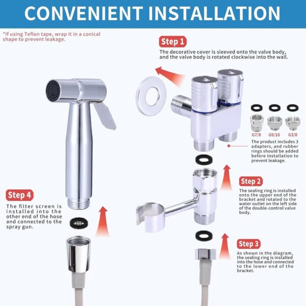 Peisaluo Handheld Bidet Sprayer for Toilet - Muslim Shower & RV Use - Image 3