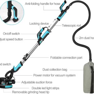 AYA-TECH Drywall Sander, 750W 6.5A Popcorn Ceiling Removal Tool Machine Pole Electric Wall Sander