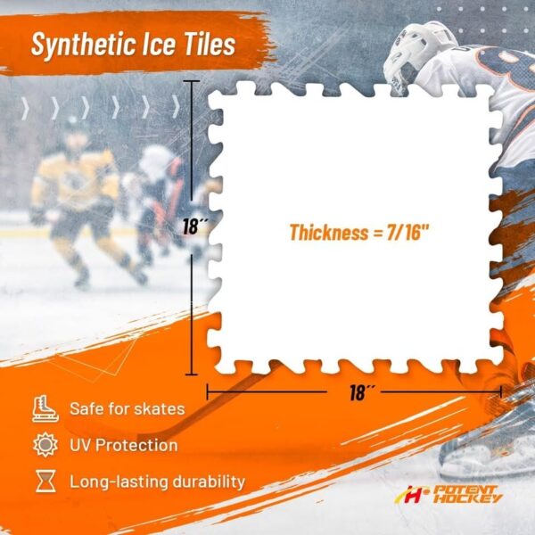 Ice Hockey Home Training Kit: 10 Pcs Synthetic Ice Tiles + 4 Puck Stopper edgings + 4 Rebounder - Image 3