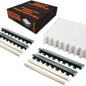 Ice Hockey Home Training Kit: 10 Pcs Synthetic Ice Tiles + 4 Puck Stopper edgings + 4 Rebounder