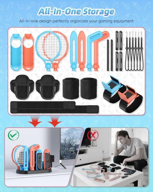 Switch 2 2025 & Switch 1 Sports Accessories Bundle for Nintendo Switch 2 2025 Organizer Station - Image 2
