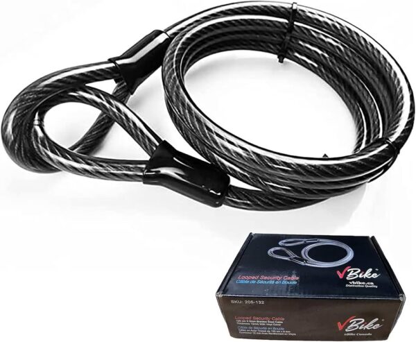 vBike Anti-Theft Weatherproof Looped Security Cable Lock - Image 4