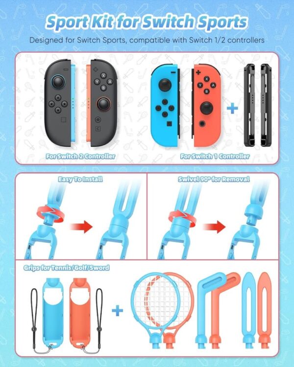 Switch 2 2025 & Switch 1 Sports Accessories Bundle for Nintendo Switch 2 2025 Organizer Station - Image 3