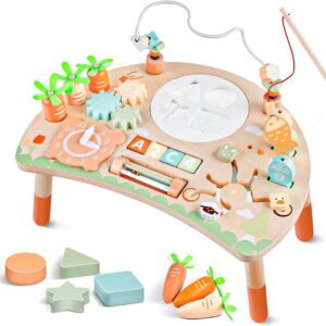 Activity Table Montessori Toys for 1+ Year Old, 9-in-1 Baby Activity Center Toy 12-18 Months
