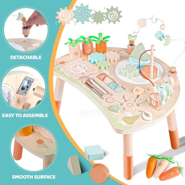 Activity Table Montessori Toys for 1+ Year Old, 9-in-1 Baby Activity Center Toy 12-18 Months - Image 4