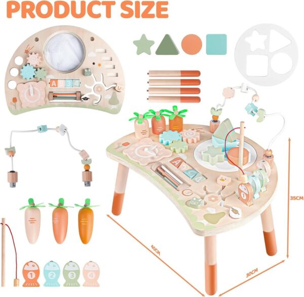 Activity Table Montessori Toys for 1+ Year Old, 9-in-1 Baby Activity Center Toy 12-18 Months - Image 3