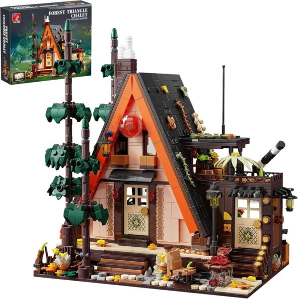 TYCOLE Wood Cabin Building Blocks Set with LED Lights,1180 Pcs Wooden Forest House BuildingToys - Image 3