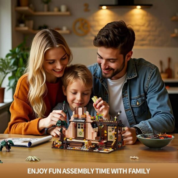 TYCOLE Wood Cabin Building Blocks Set with LED Lights,1180 Pcs Wooden Forest House BuildingToys - Image 2
