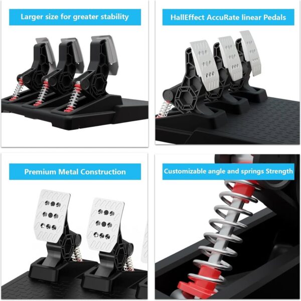 Racing Pedals,PC Gaming Steering Wheel Pedal Set - Image 3