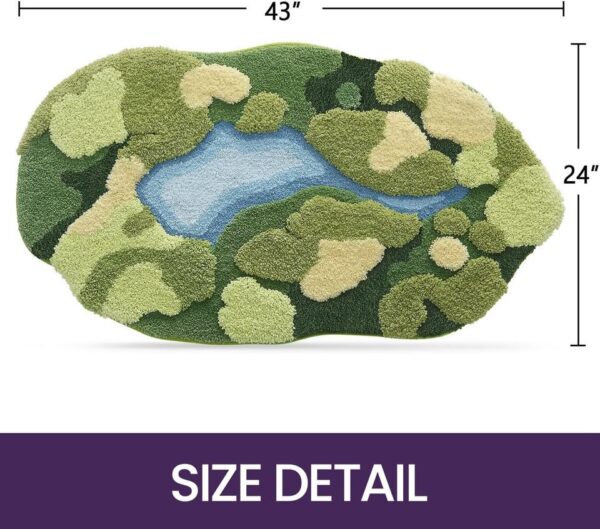 DEXI Thick Moss Bath Mat Non Slip, 24x43 Soft Absorbent Bathroom Rug - Image 3
