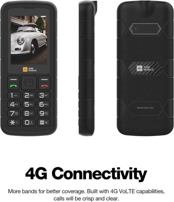 AGM M9 Rugged Basic Cell Phone, 4G Feature Phone, Simple Mobile Phones, IP68/IP69K Waterproof - Image 2