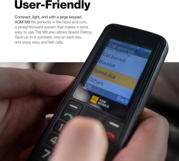 AGM M9 Rugged Basic Cell Phone, 4G Feature Phone, Simple Mobile Phones, IP68/IP69K Waterproof - Image 3