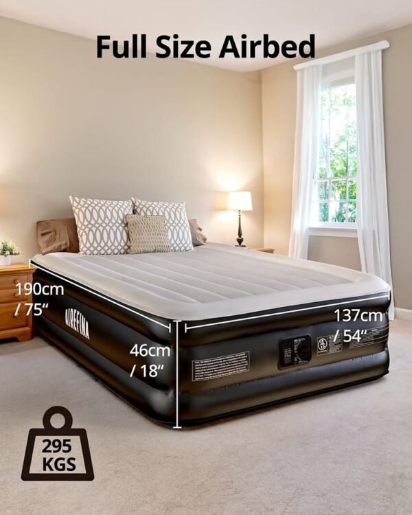 Airefina Air Mattress Full with Built in Pump, Inflatable Mattress for Camping, Guests & Home