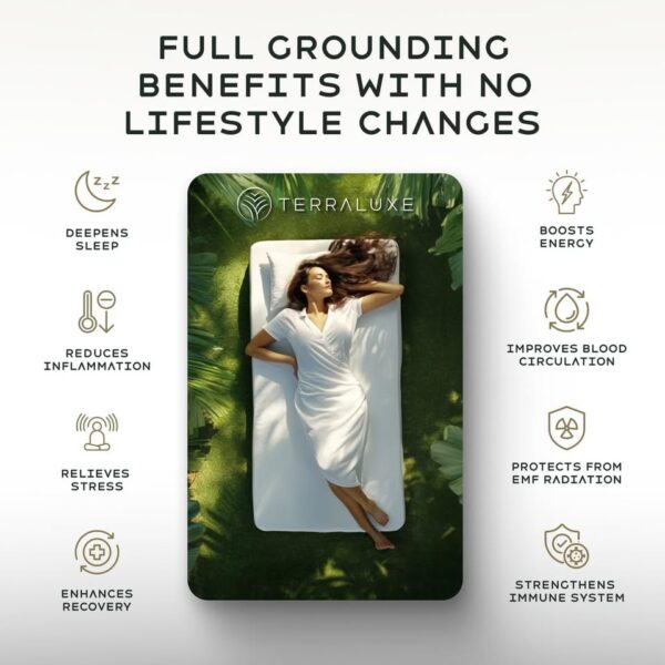 Terraluxe Grounding Bed Sheet (Twin XL - 38Wx80L), Organic Cotton 94% - Image 2