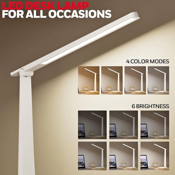 Honeywell LED Desk Lamp for Home Office, Dimmable Desk Light with USB A+C Dual Charging - Image 3