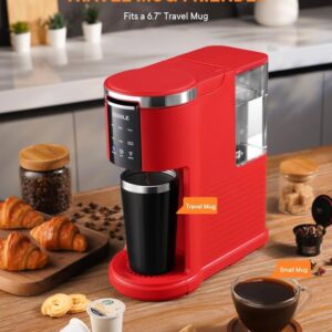 Single Serve Coffee Machine, 3 in 1 Pod Coffee Maker for K Cup Pods & Ground Coffee & Teas