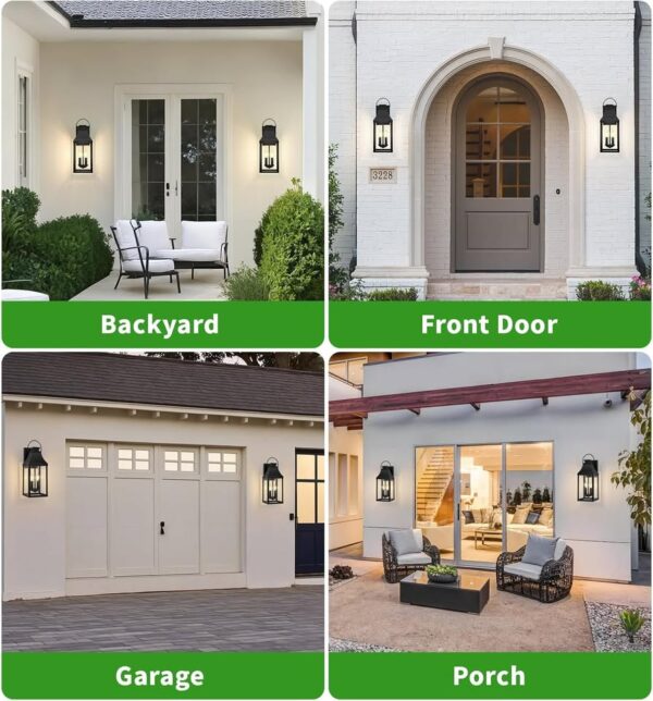 20'' Outdoor Wall Light, Porch Light Outdoor Wall Sconce Lantern - Image 2