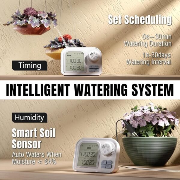 Raddy WS-7 Solar Drip Irrigation Kit, IPX7 Waterproof, Auto Watering System for 15 Potted Plants - Image 2