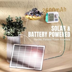 Raddy WS-7 Solar Drip Irrigation Kit, IPX7 Waterproof, Auto Watering System for 15 Potted Plants