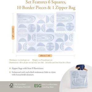 PopsyKosy Premium Exercise & Baby Foam Play Mats - Stylish & Large Non-Toxic Odorless 6 Floor Mats