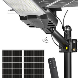 Gefolly Solar Street Lights Outdoor, Commercial Parking Lot Light Dusk to Dawn IP68 Waterproof
