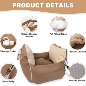 Dog Car Seat for Small & Medium Dogs-21"x18.5"x17.3" Booster Seat with Safety Belt & Carry Handle
