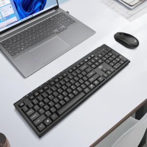 Rii Wireless Keyboard and Mouse Combo RK211,Full size Silent USB Mouse for PC,Laptop,Computer,Mac