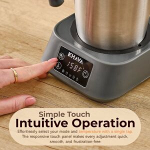 KHAVA Electric Milk Frother and Steamer, 17 oz, Multi-Function with Variable Temperature Control