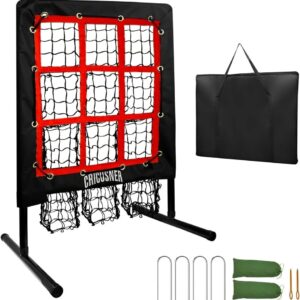 9 Hole Pitching Net, Heavy-Duty Baseball Net with Strike Zone for Pitching and Hitting